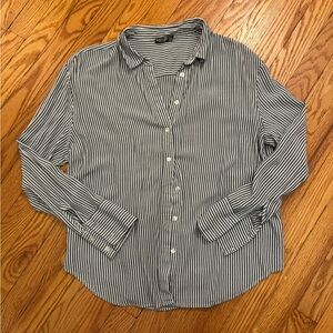Nasty Gal | Blue Striped Button Down Shirt | Size 6
